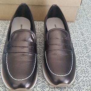 ALL BLACK Anthropologie wedge loafer